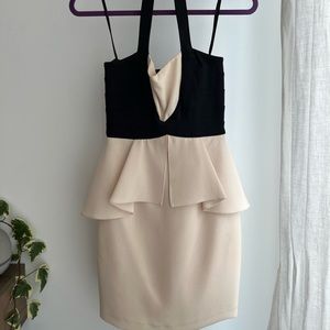 BCBG size 4 halter with peplum detail.